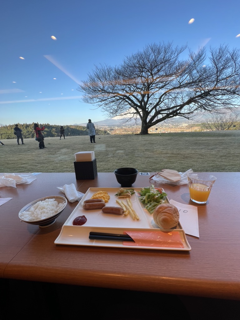 朝食から見える富士山